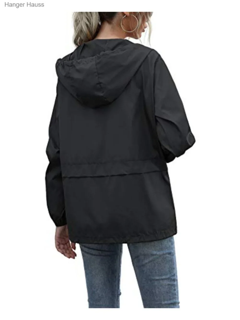 Women's Waterproof Rain Jacket Hooded Windbreaker with Pockets